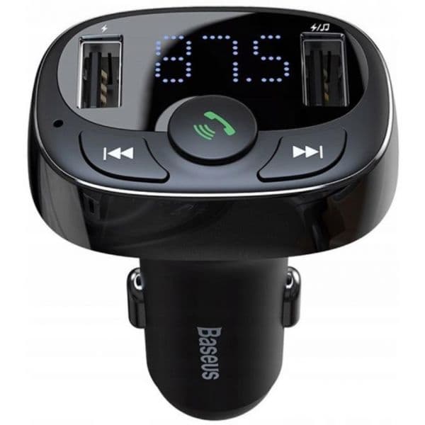 Baseus Carregador Isqueiro Baseus Transmissor FM Bluetooth 2-USB/3.4A
