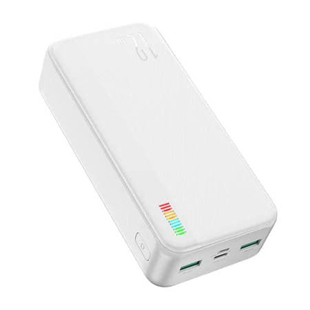 Bateria externa Joyroom 30000mAh Série Dazzling 12W branca (JR-T018)