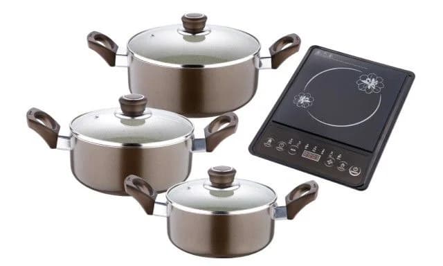 BERGNER - Trem Cozinha Fiona 3 Peças+Placa Induçã
