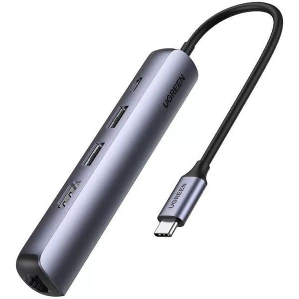 Ugreen USB-C Hub Ultra Slim 6 em 1 com Ethernet e HDMI Wired Gigabit