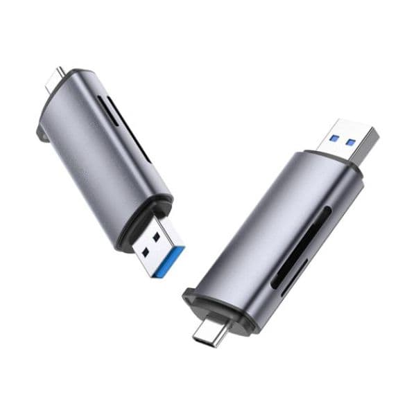 Ugreen Leitor de Cartões CM185 2-in-1 USB C OTG Cinzento