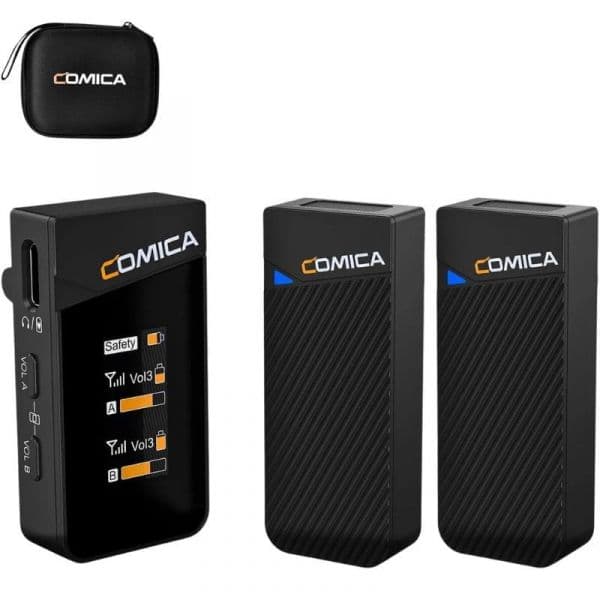 Comica Microfone Lavalier Wireless Vimo C2 2 Canais com Cancelamento de Ruído