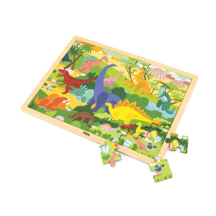 Puzzle de madeira 48 peças Viga Dinossauros