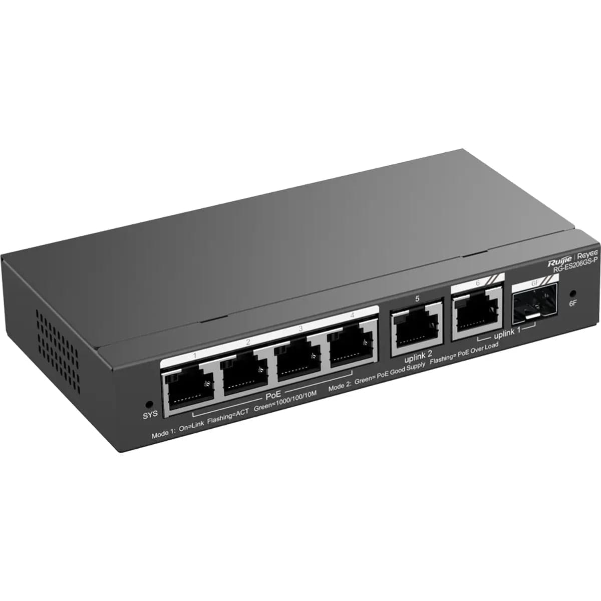 Ruijie Networks Switch Reyee RG-ES206GS-P de 5 Portas 10/100 Mbps