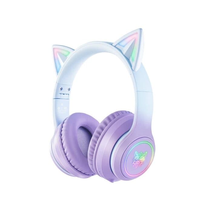 Onikuma Headset Sem Fios B90 Orelhas de Gato RGB para Switch, PS5, PC e Mobile