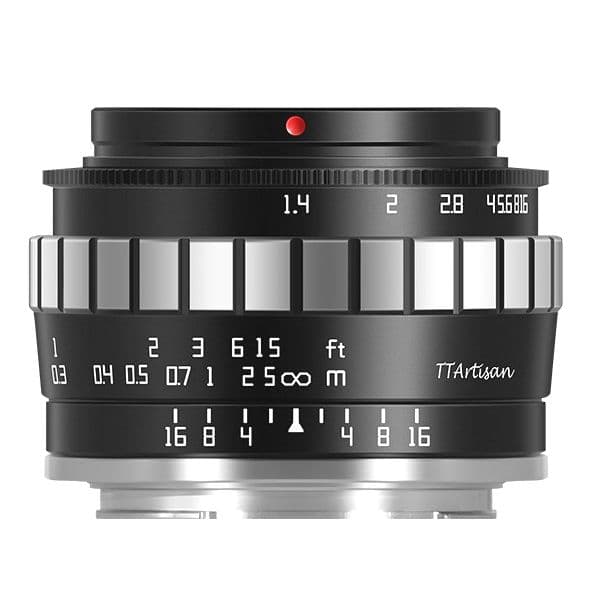 Objetiva Ttartisan 23mm F/1.4 Fuji X Black / Silver