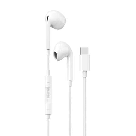 Fones de ouvido intra-auriculares Dudao com conector USB Tipo C branco (X14PROT)
