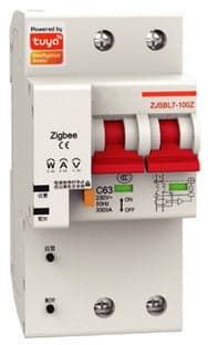 MOES ZCB-2P100M - Disjuntor DIN Zigbee 2P 100A Monitor Energia