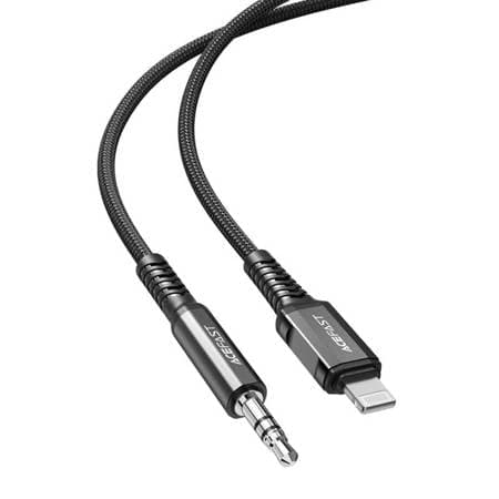 Cabo de áudio Acefast MFI Lightning para mini jack de 3,5mm (macho) 1,2m, AUX preto (C1-06 black)