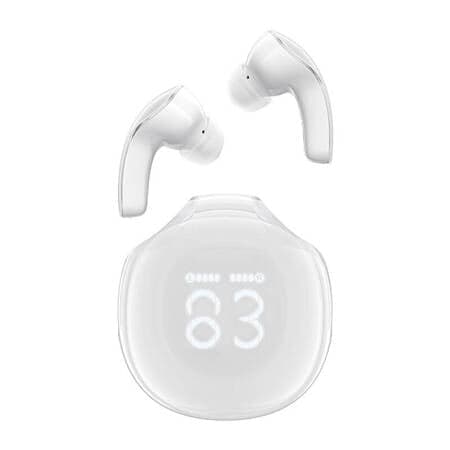 Fones de ouvido sem fio Acefast T9 Bluetooth 5.3 intra-auriculares - brancos