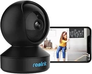 Reolink E1 Preto – Câmara de Segurança WiFi HD 1080p, Pan/Tilt 355°, Áudio Bidirecional Interior/Exterior