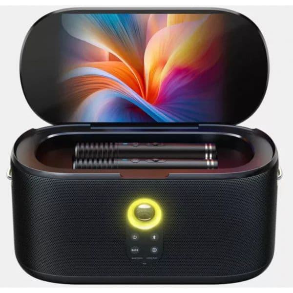 Ikarao Coluna Karaoke SHELL S1 10.1" Touchscreen 2 Microfones Sem Fio 300W Bluetooth