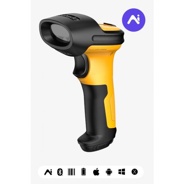 Intek Leitor Código de Barras P6-AI Portátil 1D Laser Amarelo
