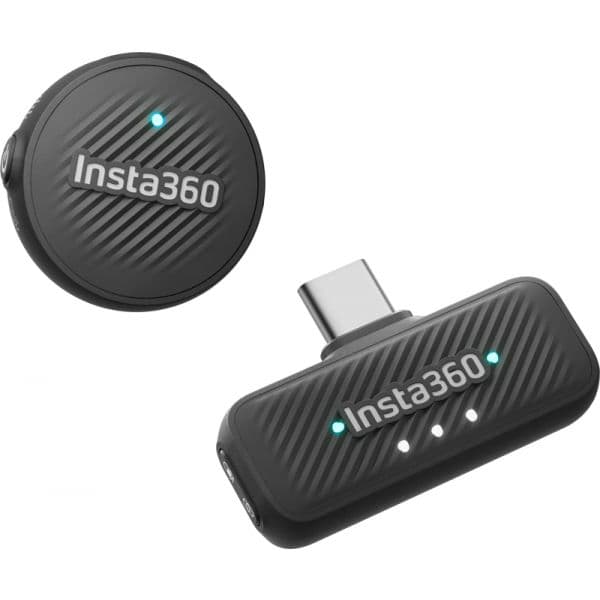 INSTA360 Microfone Mic Air Sem Fios de Lapela 1TX + 1RX Preto