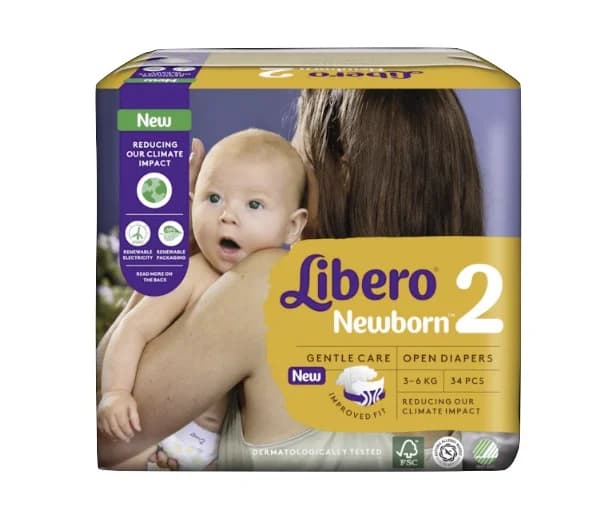 LIBERO NEWBORN 2 FRALDA 3-6KG X34 | WOWFARMA