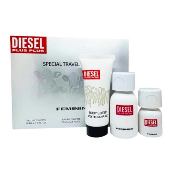 Diesel Plus Feminine Eau de Toilette 75ml + Eau de Toilette 30ml + Creme Corporal Perfumado 100ml Coffret