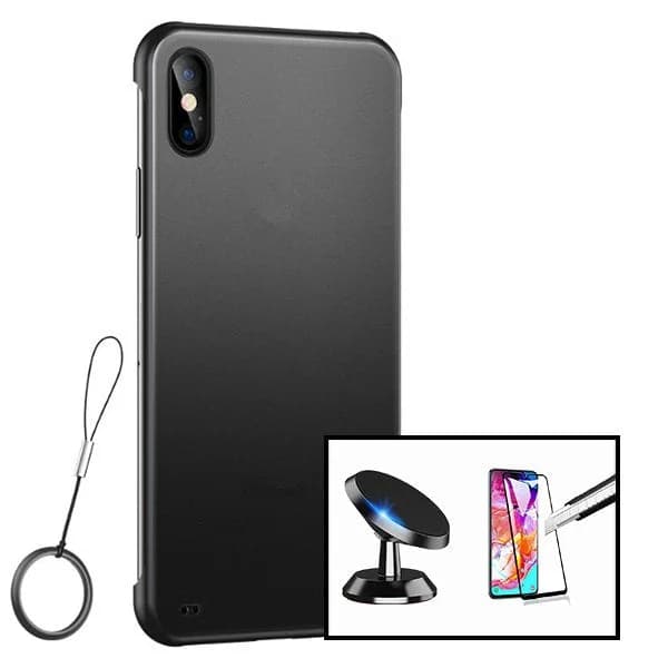 Kit Vidro Premium Full Cover + Capa Invisible Bumper + Suporte Magnético de Carro para Xiaomi Redmi 9A Sport