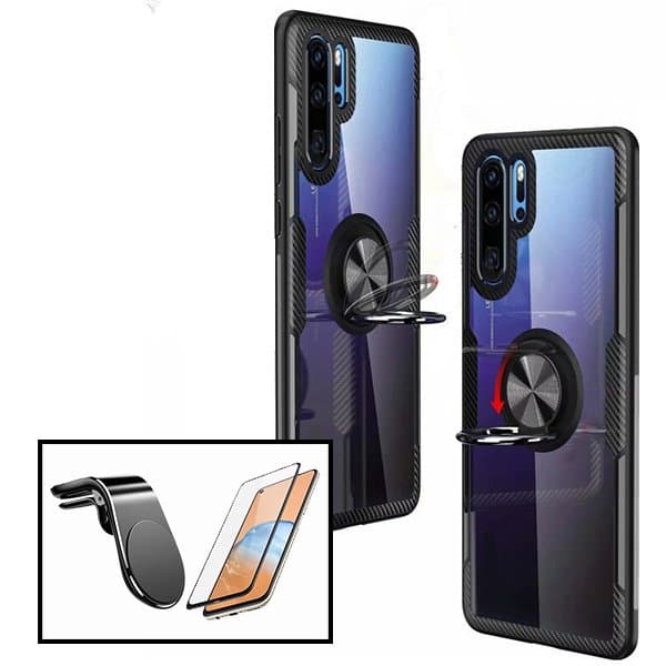 Kit Capa 3x1 Clear Armor + Vidro Premium Full Cover + Suporte Magnético L Safe Driving Carro para Xiaomi Redmi Note 10 Lite