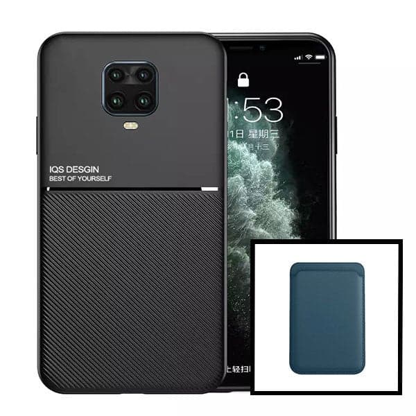 Kit Capa Magnetic Lux + Magnetic Wallet Azul para Xiaomi Redmi Note 10 Lite