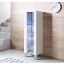 Vitrine modelo Luke V2 (40x138cm) cor branca com pés de alumínio