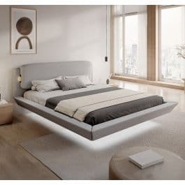 Cama de casal flutuante Diana em cinza (150x190 cm)