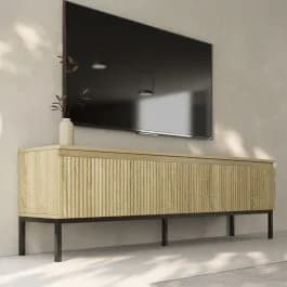 Móvel de TV canelado modelo Logan cor Sonoma