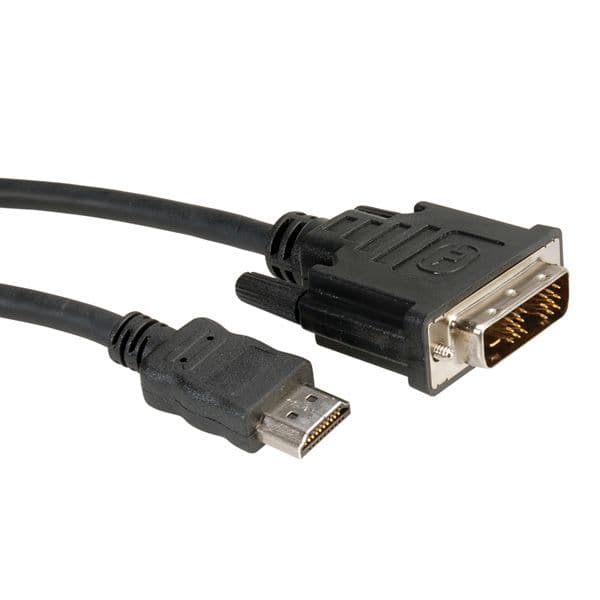 ROLINE 11.04.5519 Adaptador de Cabo de Vídeo DVI-D para HDMI Preto 1m