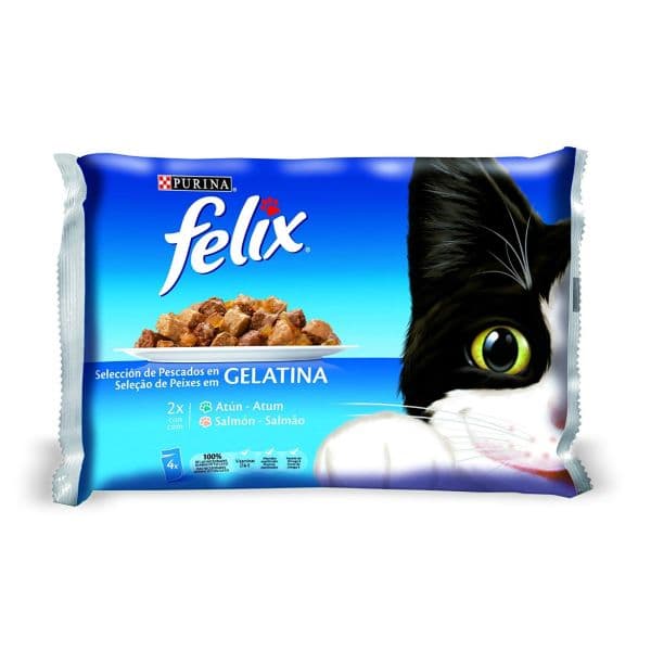 Ração Húmida Purina Felix Selecção Peixes 4x 100g