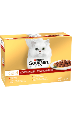 Ração Húmida Purina Gourmet Pack Purina Gourmet Gold Sortido Bocadinhos Molho 12x85g