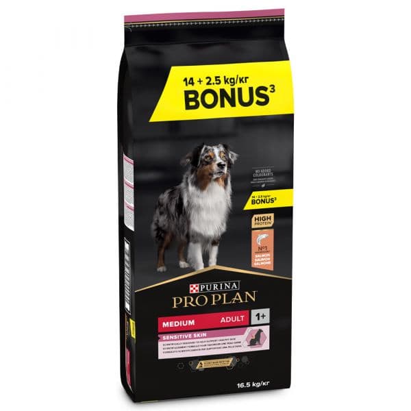 Purina Pro Plan Medium Adult Sensitive Skin Salmon 14Kg + 2,5Kg