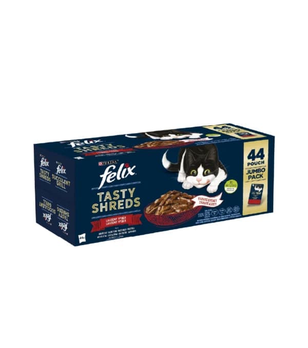 Felix Tasty Shreds Seleção de Carnes 44x80gr Ração Húmida para Gato - Campet
