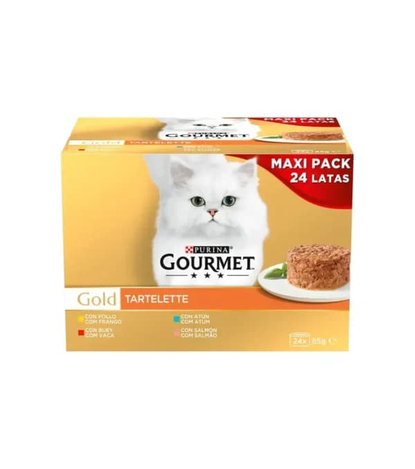 Ração Húmida Purina Gourmet Gold Vaca, Frango, Atum, Salmão 24x 85g
