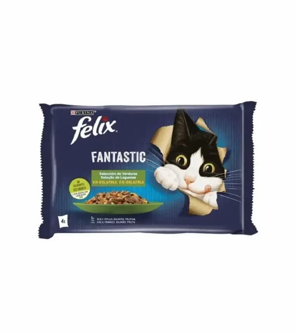 Ração Húmida Felix Comida Húmida Fantastic Legumes 4x85g