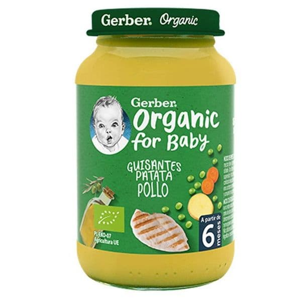 Gerber Organic Ervilhas, Batata e Frango +6M 190g