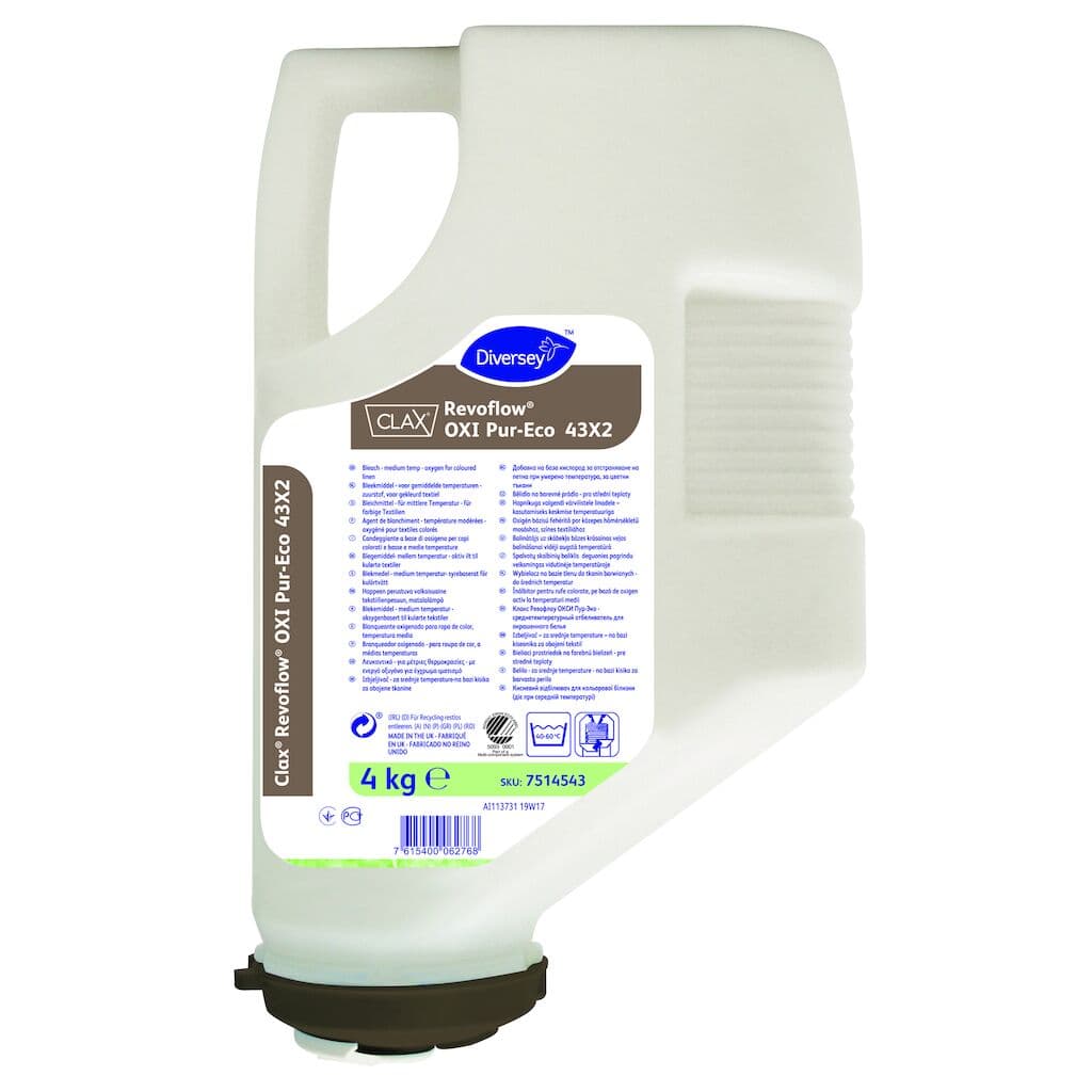 Diversey Clax Revoflow OXI Pur-Eco – Branqueador Oxigenado para Roupa de Cor com Certificação Ecológica 4kg