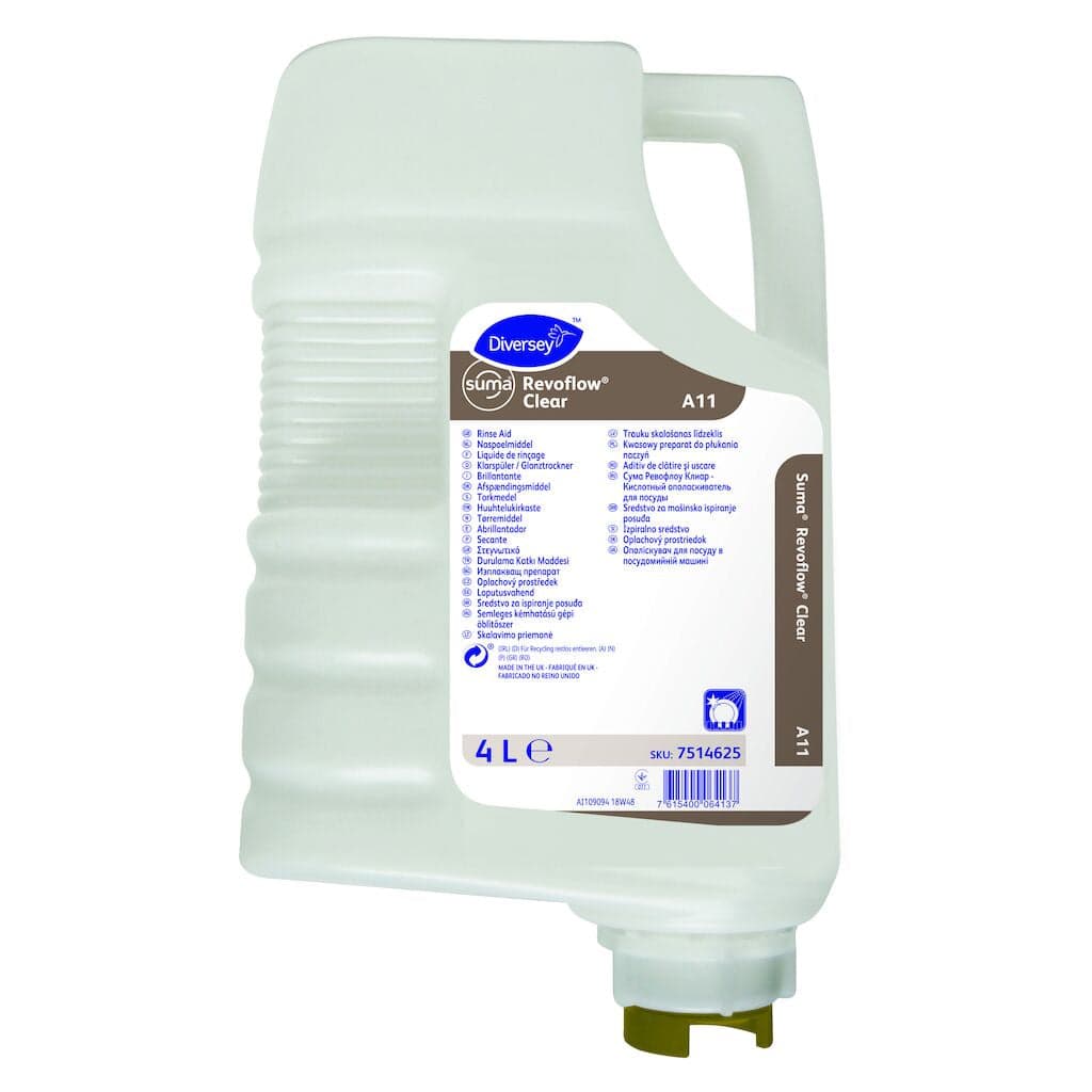 Diversey Suma Revoflow Clear A11 – Secante Ácido para Lava-Louça em Águas Médias e Duras 4L