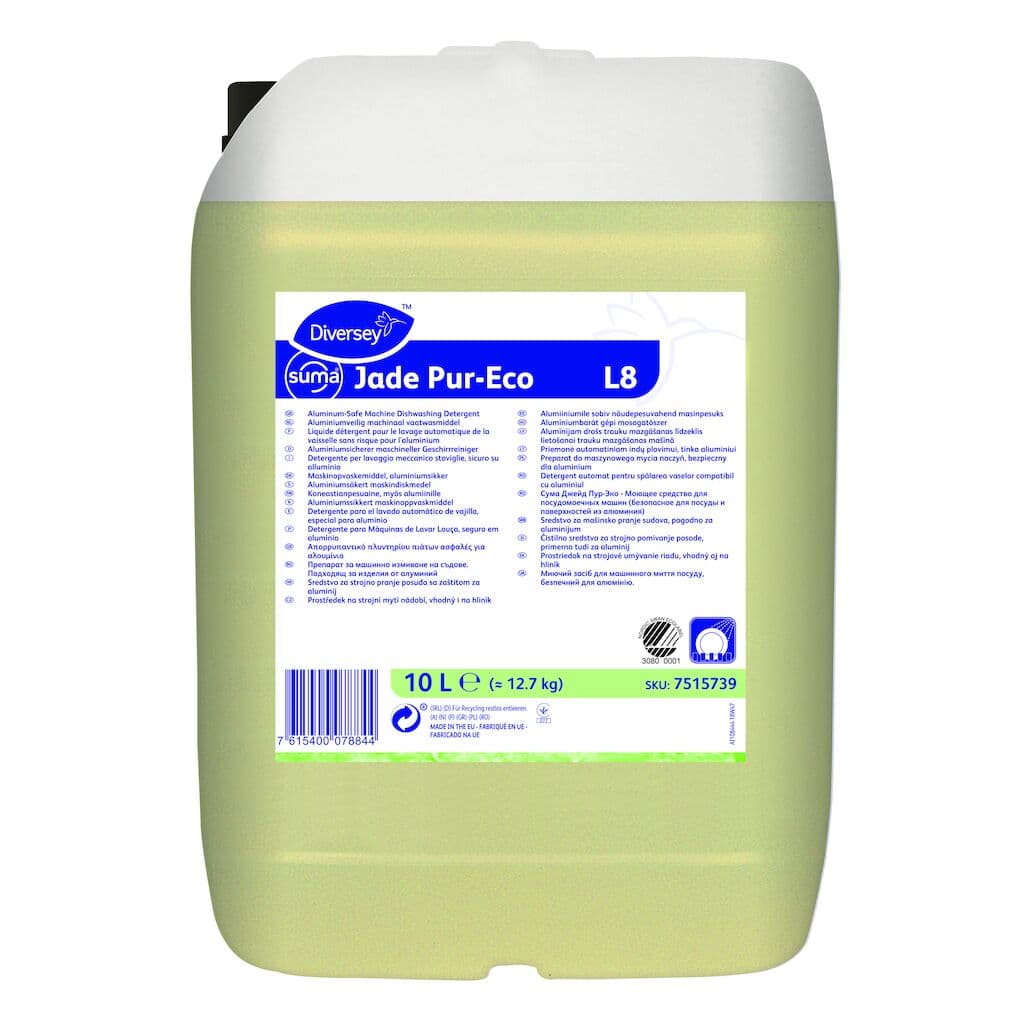 Diversey Suma Jade Pur-Eco L8 – Detergente Lava-Louça Seguro para Alumínio e Águas Duras 10L