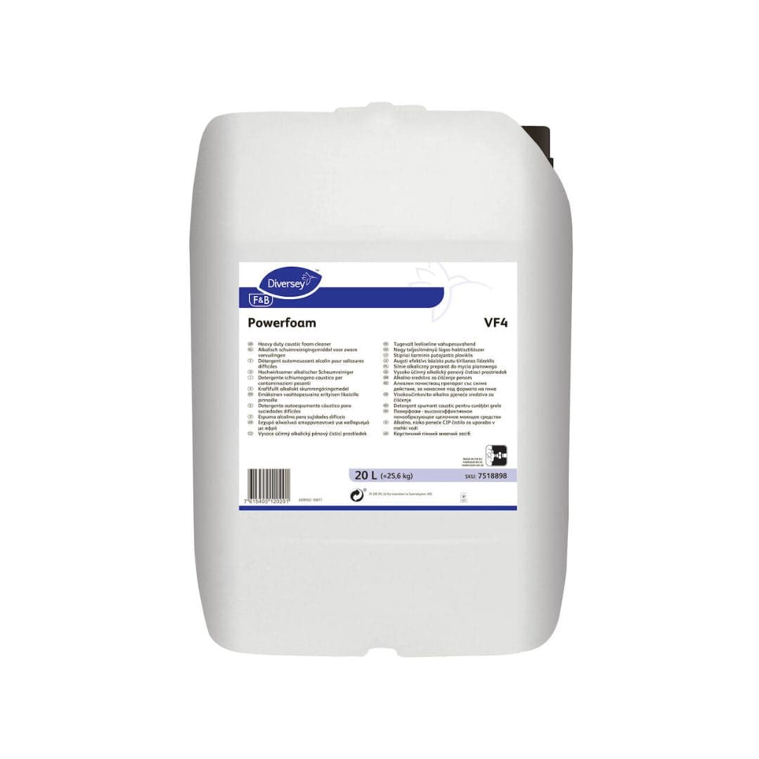 Diversey Powerfoam VF4 - Detergente alcalino espumante para sujidades difíceis em indústrias alimentares