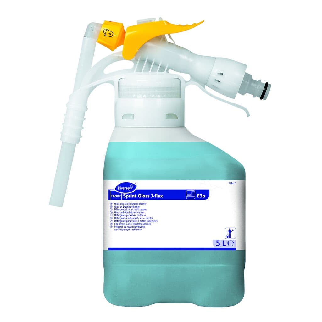 TASKI Sprint Glass E3a J-Flex – Detergente Multiusos e Limpa Vidros Concentrado para Superfícies Brilhantes 1,5L
