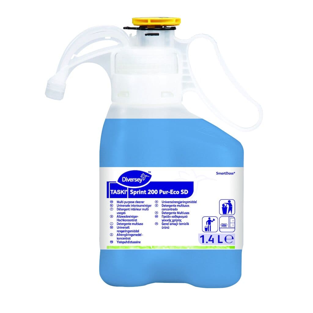 TASKI Sprint 200 Pur-Eco – Detergente Multiusos para Superfícies Duras com Sistema SmartDose 1,4L
