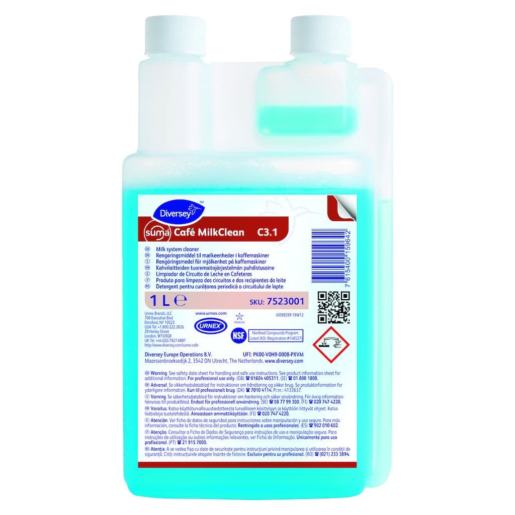 Diversey Suma Café MilkClean C3.1 – Desincrustante Líquido para Circuitos de Leite de Máquinas de Café 1L