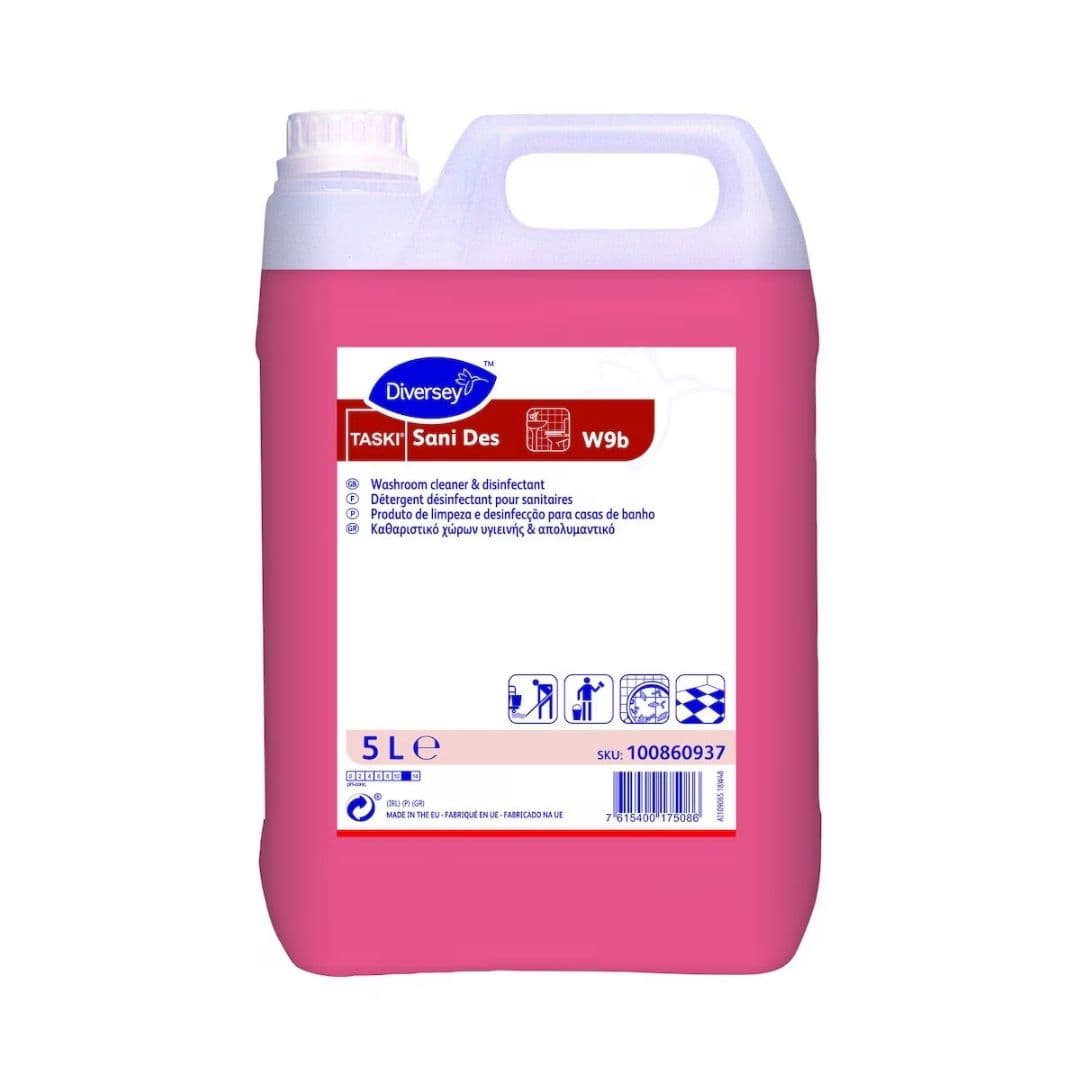 Diversey Sani Des W9b - Detergente desinfetante para casas de banho com fragrância fresca 5L
