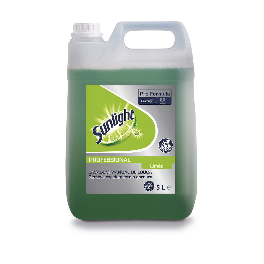 Sunlight PF Limão Verde – Detergente Concentrado para Lavagem Manual de Louça com Fragrância Limão Verde 5L