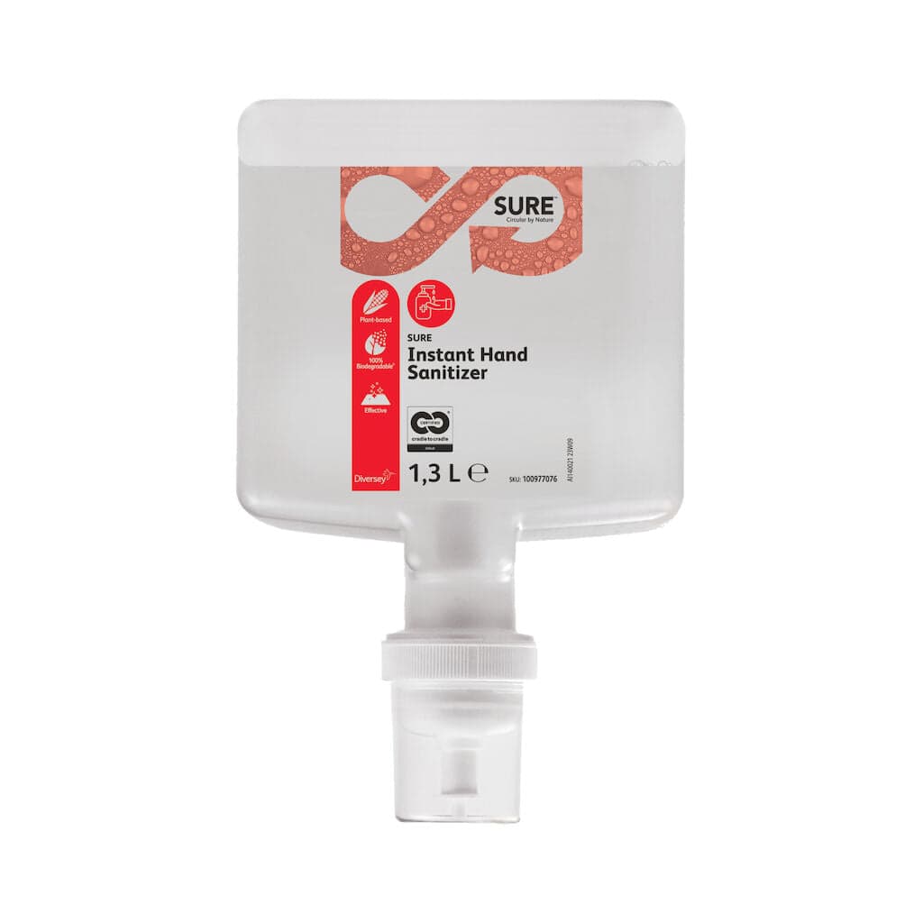 Diversey SURE Instant Hand Sanitizer – Desinfetante de Mãos em Espuma Sem Álcool para Higiene Profissional 1,3L