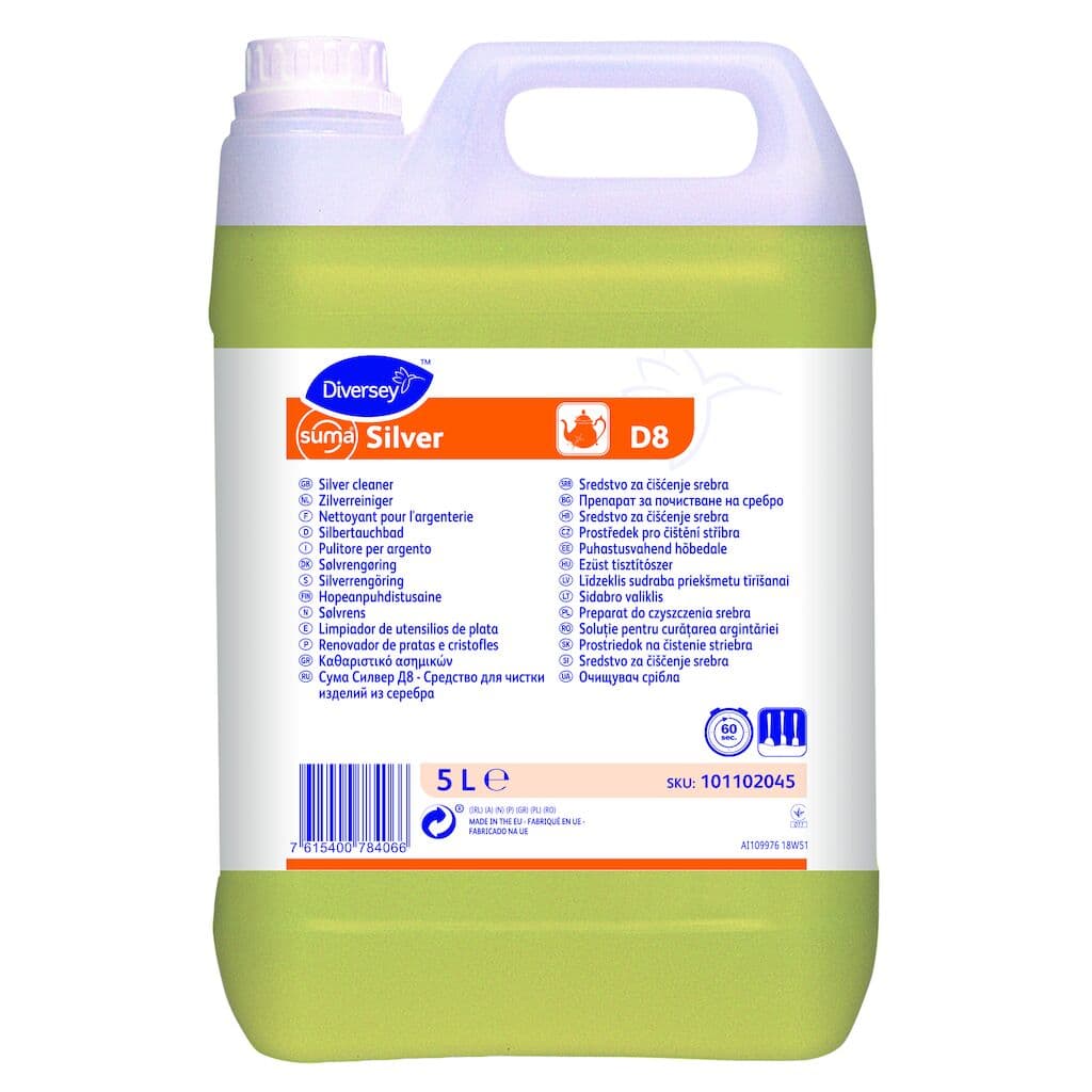 Diversey Suma Silver D8 – Renovador de Pratas e Cristofles Profissional 5L