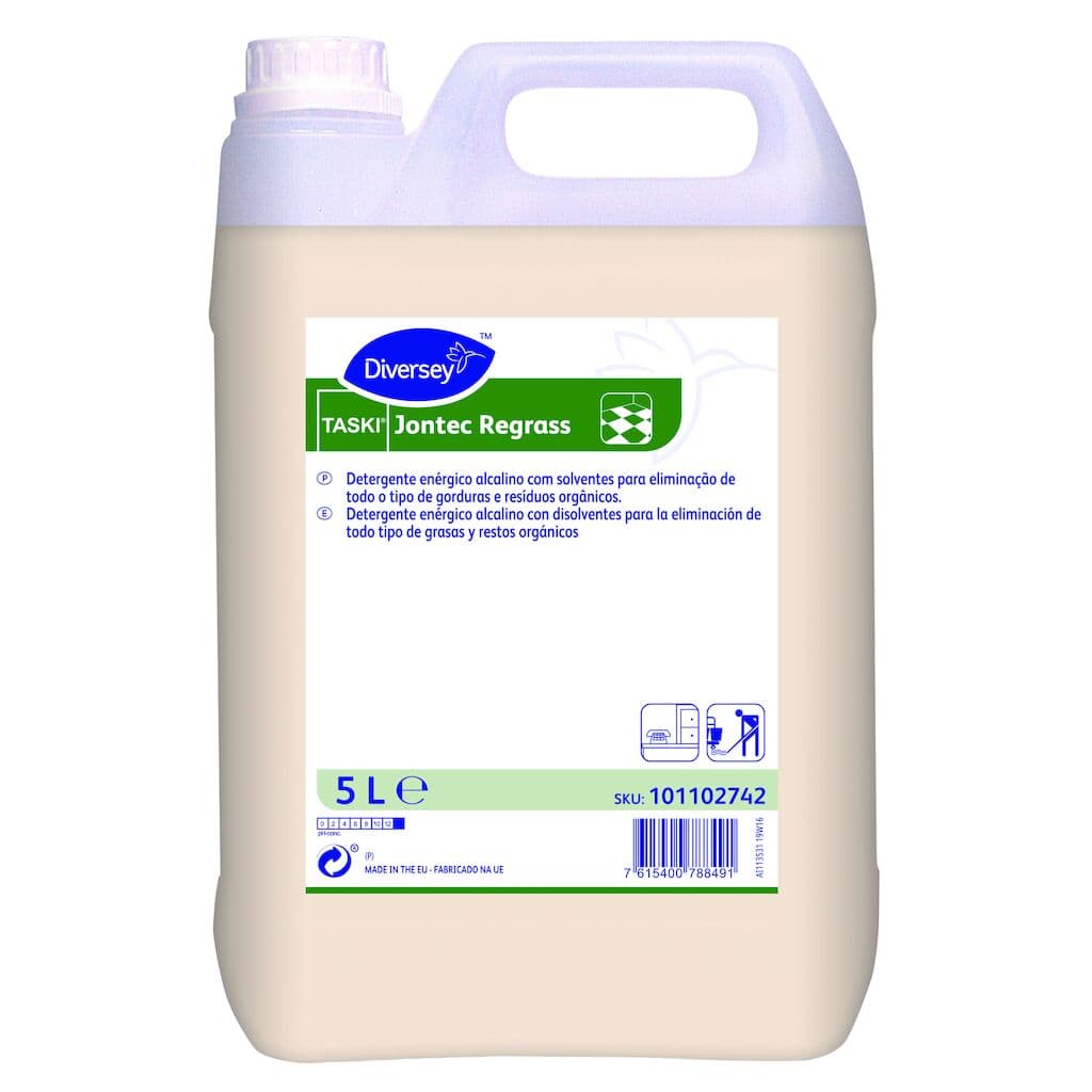 Diversey TASKI Jontec Regrass – Detergente Alcalino Desengordurante para Pavimentos e Superfícies 5L