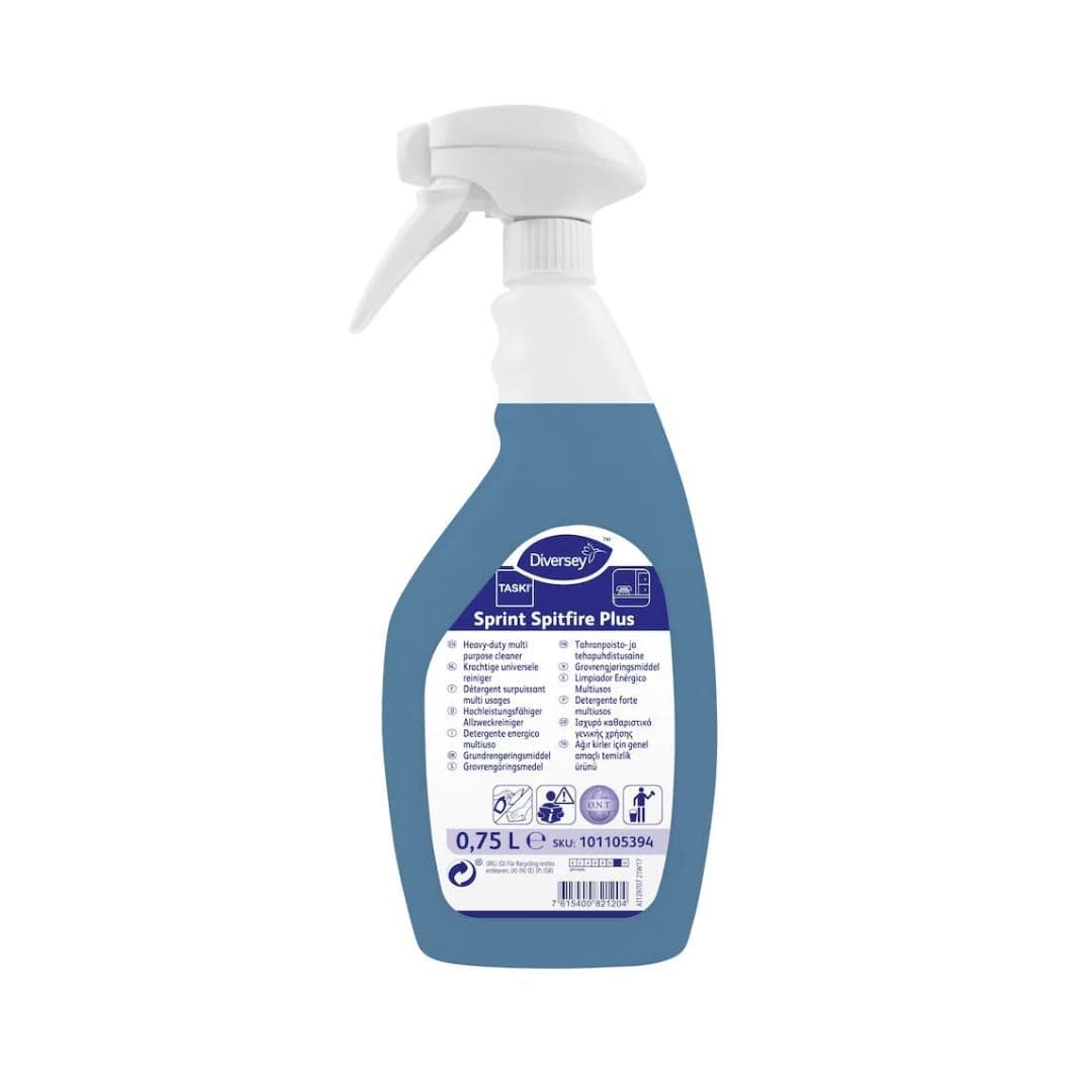 Diversey Taski Sprint Spitfire Plus - Detergente multiusos alcalino para limpezas difíceis em superfícies duras 750ml
