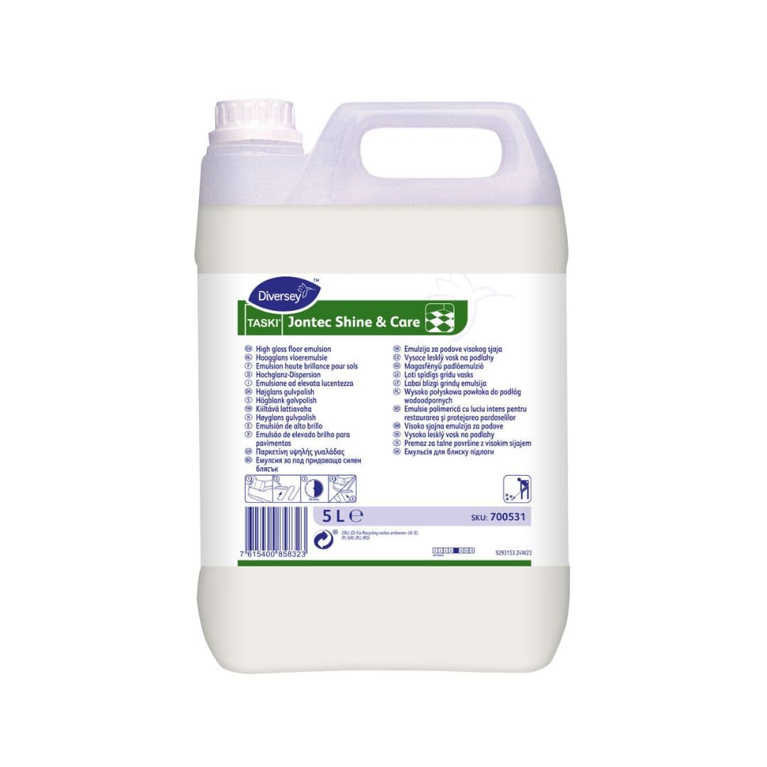 Diversey Taski Jontec Shine & Care - Emulsão de elevado brilho para pavimentos duros resistentes à água 5L