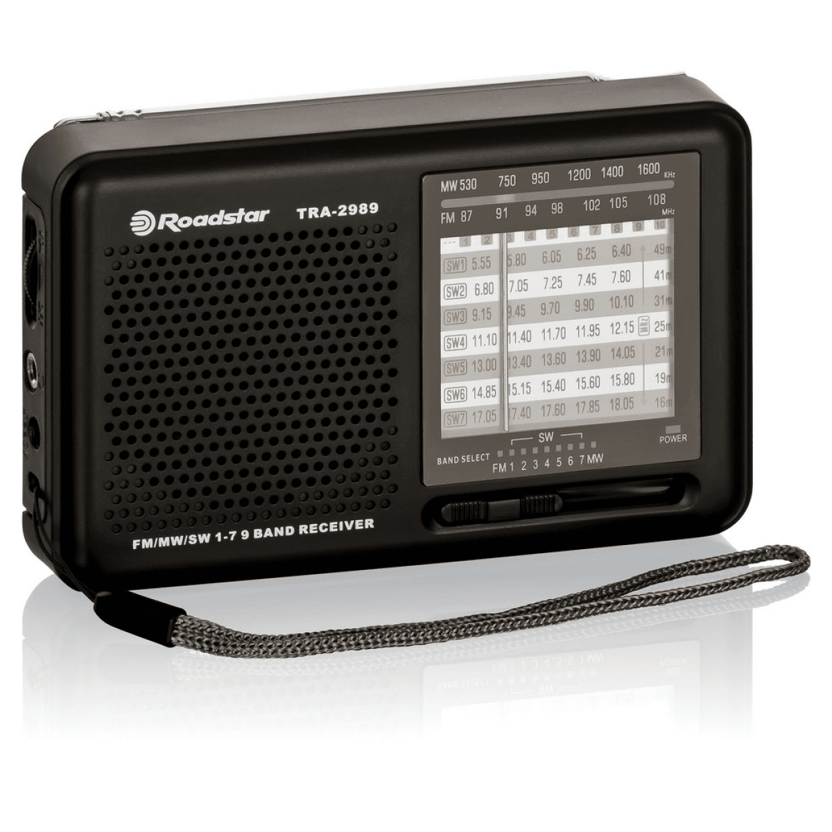 Rádio Roadstar TRA2989 | AM/FM/SW, Antena telescópica, Pilhas AA