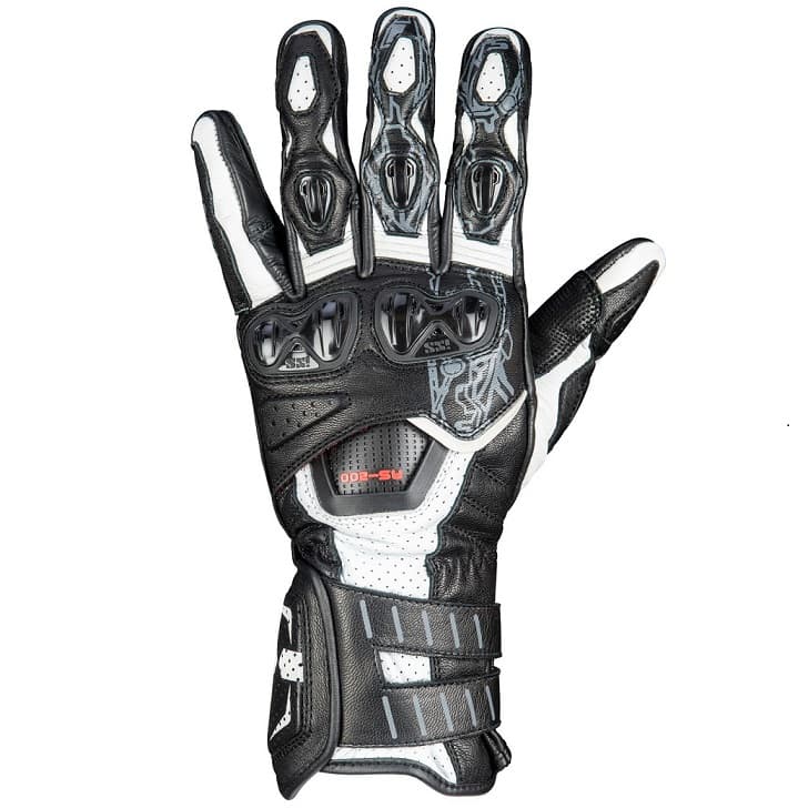 LUVAS MOTOCICLISMO IXS SPORTS RS-200 3.0 PRETO/BRANCO
